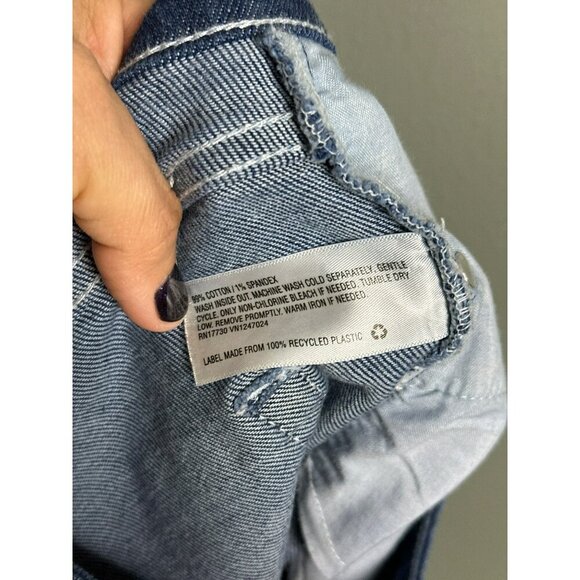 Wild Fable Women's 4 Relaxed Straight Leg High-Rise Denim Jeans Dark Wash Contra - Picture 10 of 10